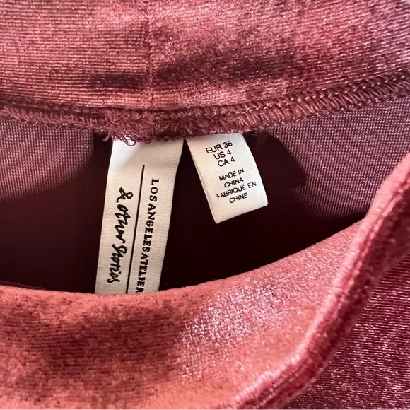 & Other Stories Velvet Turtleneck Midi Dress Burgundy Slit Long Sleeve Women's 4 - Picture 8 of 13